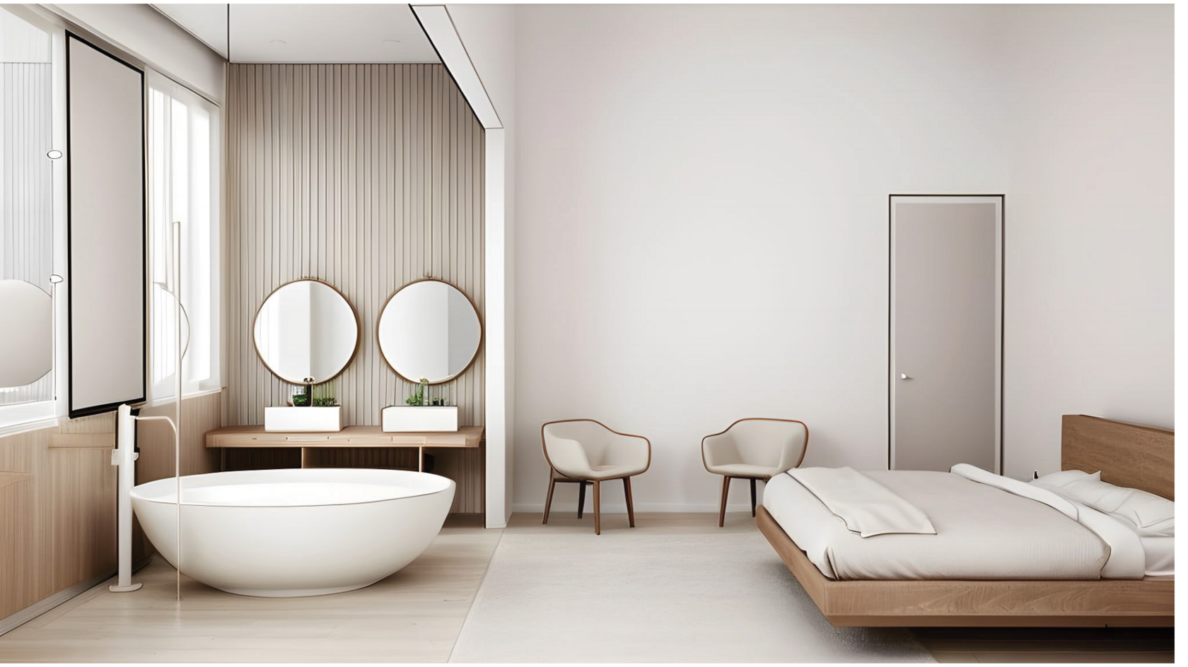 Interior render — open plan living